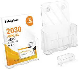Acrylic Brochure Holder 8.5 x 11 inch 2 Pack Clear Literature Flyer Holders Plastic Rack Card Display Stand Thicker Countertop Organizer for Pamphlets Magazines Booklets Menus, Desk & Wall Mount Acrylic Brochure Holder 8.5 x 11 inch 2 Pack Clear Literature Flyer Holders Plastic Rack Card Display Stand Thicker Countertop Organizer for Pamphlets Magazines Booklets Menus, Desk & Wall Mount
