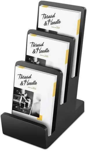 3-Tier Pine Wood Literature Holder Black Trifold Brochure Organizer Countertop Book Display Rack Pamphlet Display Stand Flyer Holder Literature Holder for Magazine Booklets Pamphlet Menu 3-Tier Pine Wood Literature Holder Black Trifold Brochure Organizer Countertop Book Display Rack Pamphlet Display Stand Flyer Holder Literature Holder for Magazine Booklets Pamphlet Menu