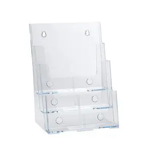 252378, Brochure Holder, Acrylic Desk Organizer, Three Tier Document, Magazine & Sign Holder, Wall Mount Desk Accessories, Literature Display Stand for 4" Pamphlets, 8.5"x11" 252378, Brochure Holder, Acrylic Desk Organizer, Three Tier Document, Magazine & Sign Holder, Wall Mount Desk Accessories, Literature Display Stand for 4" Pamphlets, 8.5"x11"