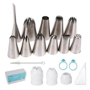 11 Pcs Extra Large Piping Tip Set,Stainless Steel Cake Decorating Icing Tips Nozzles,Professional Pastry Tips for Cupcake, Cookie and Puff 11 Pcs Extra Large Piping Tip Set,Stainless Steel Cake Decorating Icing Tips Nozzles,Professional Pastry Tips for Cupcake, Cookie and Puff