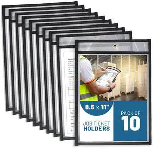10 Pack Job Ticket Holders 8.5x11 - Work Order Plastic Sleeves for Documents - 8 1/2 x 11 Shop Ticket Holders - Dry Erase Pocket Sleeves - Dry Erase Pockets - Dry Erase Sleeve - Clear Pocket Sleeve 10 Pack Job Ticket Holders 8.5x11 - Work Order Plastic Sleeves for Documents - 8 1/2 x 11 Shop Ticket Holders - Dry Erase Pocket Sleeves - Dry Erase Pockets - Dry Erase Sleeve - Clear Pocket Sleeve