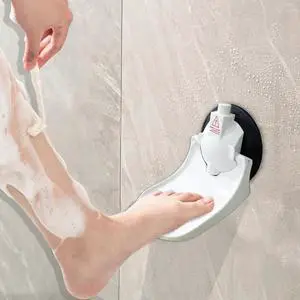 Shower Foot Rest for Shaving Legs, Upgraded Safety Bathroom Foot Pedal with 5 Inches Powerful Suction Cup, Maximum Load Capacity 368 Pounds, Foot Stand for Shower to Shave Legs, White Shower Foot Rest for Shaving Legs, Upgraded Safety Bathroom Foot Pedal with 5 Inches Powerful Suction Cup, Maximum Load Capacity 368 Pounds, Foot Stand for Shower to Shave Legs, White