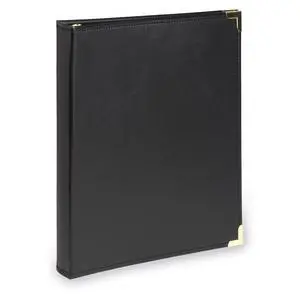 Classic Collection Leather 3 Ring Binder, Executive Presentation Portfolio, 0.5 Inch (Holds 100 Sheets), Brass Round Ring, Black Classic Collection Leather 3 Ring Binder, Executive Presentation Portfolio, 0.5 Inch (Holds 100 Sheets), Brass Round Ring, Black