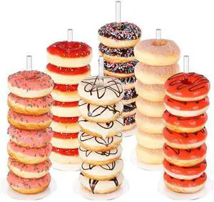 Donut Stand 6 Pack, Acrylic Bagel Stand, Clear Doughnut Holder, Donut Display Stand for Dessert Table, Bagel Display Tower for Birthday, Wedding, Baby Shower, Christmas, Party Donut Stand 6 Pack, Acrylic Bagel Stand, Clear Doughnut Holder, Donut Display Stand for Dessert Table, Bagel Display Tower for Birthday, Wedding, Baby Shower, Christmas, Party
