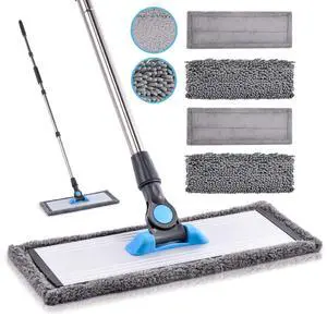 Microfiber Dust Mop for Hardwood Floors - Dry Floor Cleaning for Wood, Tile, Vinyl, Laminate - Wet Flat Mop With 4 Washable Reusable Pads and Aluminum Head Microfiber Dust Mop for Hardwood Floors - Dry Floor Cleaning for Wood, Tile, Vinyl, Laminate - Wet Flat Mop With 4 Washable Reusable Pads and Aluminum Head