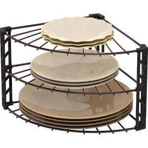 3-Tier Counter Corner Shelf Organizer, Bronze 3-Tier Counter Corner Shelf Organizer, Bronze