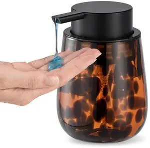 Marble Glass Liquid Soap/Lotion/Hand Sanitizer Pump Dispenser, Refillable for Kitchen and Bathroom Countertop (Amber) Marble Glass Liquid Soap/Lotion/Hand Sanitizer Pump Dispenser, Refillable for Kitchen and Bathroom Countertop (Amber)