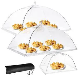 2 Pack Extra Large Food Tents SPANLA 41"X27" Pop-Up Mesh Food Covers for Outdoors with 1 Standard (17"X17") Food Cover, Reusable and Collapsible Food Nets Outside BBQ Party Supplies 2 Pack Extra Large Food Tents SPANLA 41"X27" Pop-Up Mesh Food Covers for Outdoors with 1 Standard (17"X17") Food Cover, Reusable and Collapsible Food Nets Outside BBQ Party Supplies