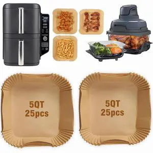 Air Fryer Liners for Ninja DoubleStack SL401 8-10QT: Disposable Paper Liners for SL201 8QT, SL401 10QT and Crispi 4 QT, Double Stack 50pcs, Suitable for SL401/SL451/SL201 Air Fryer Liners for Ninja DoubleStack SL401 8-10QT: Disposable Paper Liners for SL201 8QT, SL401 10QT and Crispi 4 QT, Double Stack 50pcs, Suitable for SL401/SL451/SL201