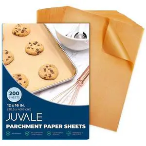 Parchment Paper Sheets - 200 Pack, 12 x 16 in, Unbleached Brown - Nonstick Half Sheet Pan Liners & Parchment Paper for Baking - Disposable Air Fryer Liners for Grilling & Steaming Parchment Paper Sheets - 200 Pack, 12 x 16 in, Unbleached Brown - Nonstick Half Sheet Pan Liners & Parchment Paper for Baking - Disposable Air Fryer Liners for Grilling & Steaming