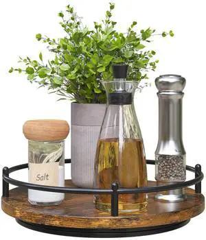 Lazy Susan Organizer9 Inch Rotating Spice Rack for Kitchen Countertop Round Wooden Turntable Holder for Cabinet, Dining Table, Cupboard Storage Black Lazy Susan Organizer9 Inch Rotating Spice Rack for Kitchen Countertop Round Wooden Turntable Holder for Cabinet, Dining Table, Cupboard Storage Black