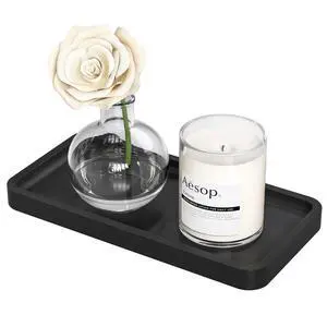 Small Bathroom Vanity Tray for Countertop Makeup Perfume Jewelry Decor Candle Keys, Small Black Kitchen Tray for Soap Dispenser Spice Bamboo Toilet Tray 7.9" L x 4" W x 0.79" H Small Bathroom Vanity Tray for Countertop Makeup Perfume Jewelry Decor Candle Keys, Small Black Kitchen Tray for Soap Dispenser Spice Bamboo Toilet Tray 7.9" L x 4" W x 0.79" H