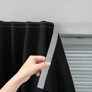 Adhesive Blackout Curtains- Self Stick Shades Window Blinds Curtains No Rod Needed Easy to Hang Curtains, Use for Bedroom, Living Room, Dining Room, Kitchen, Home Office, 35"W X 59"L, Black, 1 Panel Adhesive Blackout Curtains- Self Stick Shades Window Blinds Curtains No Rod Needed Easy to Hang Curtains, Use for Bedroom, Living Room, Dining Room, Kitchen, Home Office, 35"W X 59"L, Black, 1 Panel