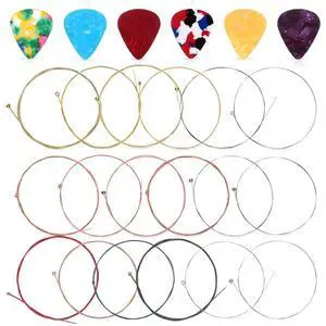 3 Sets Acoustic Guitar Strings And 6 Picks, Steel Guitar String 3 Sets Acoustic Guitar Strings And 6 Picks, Steel Guitar String