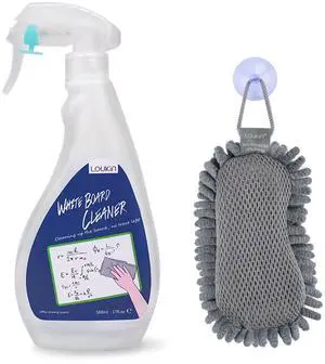 Non-Toxic Whiteboard Cleaner, 17 fl oz Dry Erase Board Cleaner, Low-Odor Whiteboard Cleaning Spray with Microfiber Shag Eraser, Removes Stubborn Marks from Whiteboards, Chalkboard Non-Toxic Whiteboard Cleaner, 17 fl oz Dry Erase Board Cleaner, Low-Odor Whiteboard Cleaning Spray with Microfiber Shag Eraser, Removes Stubborn Marks from Whiteboards, Chalkboard