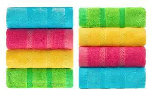 Multicolor Fingertip Towels for Bathroom - Kids Face Towels, 10 x 18 Inches, 8 Pcs in 4 Colors Multicolor Fingertip Towels for Bathroom - Kids Face Towels, 10 x 18 Inches, 8 Pcs in 4 Colors