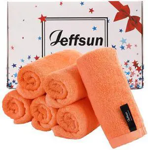 Face Towels 6 Pack, Extra Large 13x13 inch Orange Wash Cloths for Face and Body, Super Soft and Absorbent Bath Washcloths on Sensitive Skin, Easy to Clean Quick Dry Facial Cleaning Cloths with Loop Face Towels 6 Pack, Extra Large 13x13 inch Orange Wash Cloths for Face and Body, Super Soft and Absorbent Bath Washcloths on Sensitive Skin, Easy to Clean Quick Dry Facial Cleaning Cloths with Loop