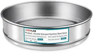 304 Stainless Steel Mesh Lab Sieve, 10 Mesh (2mm) Aperture Test Sieve, 7.9Inch(20cm) Diameter Economy Standard Analysis Sample Test Sieves for Industrial Laboratory Homes 304 Stainless Steel Mesh Lab Sieve, 10 Mesh (2mm) Aperture Test Sieve, 7.9Inch(20cm) Diameter Economy Standard Analysis Sample Test Sieves for Industrial Laboratory Homes