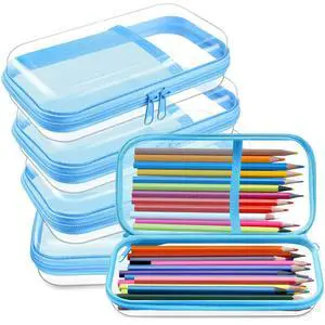 4 Pcs Clear Hard Shell Zipper Case Clear Travel Pouches Bulk Plastic Portable Travel Organizer Bin with Mesh Pocket Toiletry Pouch Cosmetics Makeup Bag Snack Toiletry Bag(Blue) 4 Pcs Clear Hard Shell Zipper Case Clear Travel Pouches Bulk Plastic Portable Travel Organizer Bin with Mesh Pocket Toiletry Pouch Cosmetics Makeup Bag Snack Toiletry Bag(Blue)