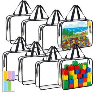8 Pack Clear Toy Storage Bags with Labels, Waterproof Zippered Reusable PVC Organizers for Board Games, Building Blocks, Puzzles, Books - Black Small Toy Storage Bags 8 Pack Clear Toy Storage Bags with Labels, Waterproof Zippered Reusable PVC Organizers for Board Games, Building Blocks, Puzzles, Books - Black Small Toy Storage Bags