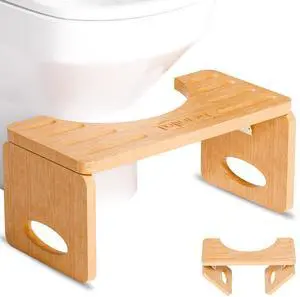 Foldable Toilet Stool,7 Inches Poop Stool for Bathroom,Bamboo Toilet Stool Squat Adult,Potty Stool with Anti-Slip Strip Foldable Toilet Stool,7 Inches Poop Stool for Bathroom,Bamboo Toilet Stool Squat Adult,Potty Stool with Anti-Slip Strip