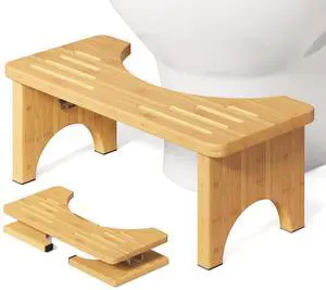 Squatting Potty for Adults Foldable, 7In Bamboo Toilet Stool Squat Adult and Kids, Wood Travel Poop Stool for Bathroom, Wooden Portable Toilet Foot Step, Premium Flip Pooping Potty Stool Squatting Potty for Adults Foldable, 7In Bamboo Toilet Stool Squat Adult and Kids, Wood Travel Poop Stool for Bathroom, Wooden Portable Toilet Foot Step, Premium Flip Pooping Potty Stool