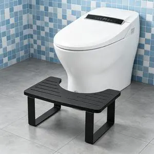 Potty Squatty Stool for Adults, Bamboo Bathroom Toilet Potty Stool, Foot Stool for Toilet, Portable Squatting Stool for Bathroom, Black Potty Squatty Stool for Adults, Bamboo Bathroom Toilet Potty Stool, Foot Stool for Toilet, Portable Squatting Stool for Bathroom, Black