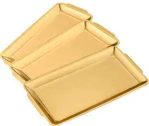 3-Piece Gold Serving Trays,304 Stainless Steel Heavy Duty Rectangular Platters,12.6 Inch Metal Food Server Set,Chip & Scratch Resistant,Rustproof Commercial Grade for Party, Wedding,Buffet,Christmas 3-Piece Gold Serving Trays,304 Stainless Steel Heavy Duty Rectangular Platters,12.6 Inch Metal Food Server Set,Chip & Scratch Resistant,Rustproof Commercial Grade for Party, Wedding,Buffet,Christmas