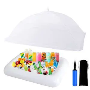 Inflatable Serving Bar & Mesh Food Covers Set, Include 1Pcs 28"*22" Inflatable Serving Bar Buffet Cooler, 1Pcs 40"*24" Food Tents Inflatable Serving Bar & Mesh Food Covers Set, Include 1Pcs 28"*22" Inflatable Serving Bar Buffet Cooler, 1Pcs 40"*24" Food Tents