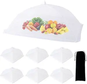 7 Pack Food Covers for Outdoors Mesh Screen Include Food Tents 1 Extra Large (40"X 24") & 6 Standard (17"X 17") Collapsible and Reusable Mesh Covers for Outside, BBQ Party Supplies, Fruit 7 Pack Food Covers for Outdoors Mesh Screen Include Food Tents 1 Extra Large (40"X 24") & 6 Standard (17"X 17") Collapsible and Reusable Mesh Covers for Outside, BBQ Party Supplies, Fruit