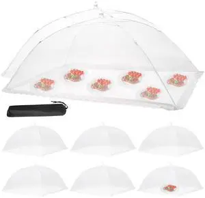Food Cover Food Tent Set, 2 Extra Large 40"X24" and 6 Standard 17"X17" Mesh Food Covers for Outside, 8 Pack Collapsible, Reusable Pop-Up Umbrella Food Nets for Picnics, Outdoor Camping, Parties, BBQ Food Cover Food Tent Set, 2 Extra Large 40"X24" and 6 Standard 17"X17" Mesh Food Covers for Outside, 8 Pack Collapsible, Reusable Pop-Up Umbrella Food Nets for Picnics, Outdoor Camping, Parties, BBQ