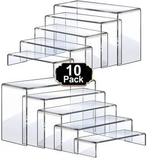 Large Acrylic Risers, 10 Pcs 2 Set(7L~8L~9L) Riser Display Shelf, Clear Rectangular Display Stands Set, Transparent Shelves for Decor, Showcase Holder for Cupcake Large Acrylic Risers, 10 Pcs 2 Set(7L~8L~9L) Riser Display Shelf, Clear Rectangular Display Stands Set, Transparent Shelves for Decor, Showcase Holder for Cupcake