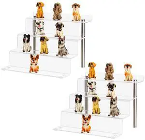 Acrylic Riser Shelf 4 Tier Clear Display Stand for Collectibles Pop Figures, Cupcakes, Perfumes, Display Risers for Decorating & Organizing - 9 x 8.3 x 6.8 in (Small, 2 Pack) Acrylic Riser Shelf 4 Tier Clear Display Stand for Collectibles Pop Figures, Cupcakes, Perfumes, Display Risers for Decorating & Organizing - 9 x 8.3 x 6.8 in (Small, 2 Pack)