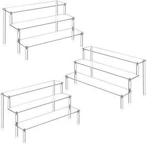 3 PACKS Acrylic Riser Clear Display Stand Perfume Stand Organizer Clear Shelf 3 Tier Cupcake Display Stands Clears Acrylic Shelf Risers for Collectibles, Dessert Shelves for Decoration and Organizer 3 PACKS Acrylic Riser Clear Display Stand Perfume Stand Organizer Clear Shelf 3 Tier Cupcake Display Stands Clears Acrylic Shelf Risers for Collectibles, Dessert Shelves for Decoration and Organizer