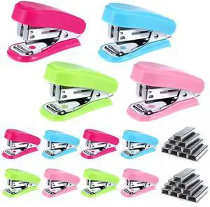 12 Pcs Mini Stapler with 12 Boxes Staple, Includes Built in Staple Remover, Desk Little Stapler for School Office Supplies (Blue, Green, Pink, Rose) 12 Pcs Mini Stapler with 12 Boxes Staple, Includes Built in Staple Remover, Desk Little Stapler for School Office Supplies (Blue, Green, Pink, Rose)