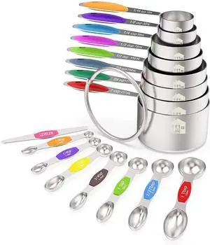 Measuring Cups and Magnetic Measuring Spoons Set, 16Pcs Measuring Cups and Magnetic Measuring Spoons Set, 16Pcs