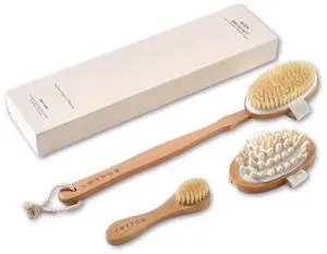Dry Brushing Body Brush Set Natural Bristle Spa Exfoliator Kit with Face Cleansing Brush, Long Dry Brushing Body Brush for Lymphatic Drainage & Massaging Cellulite Brush for Smooth, Radiant Skin Dry Brushing Body Brush Set Natural Bristle Spa Exfoliator Kit with Face Cleansing Brush, Long Dry Brushing Body Brush for Lymphatic Drainage & Massaging Cellulite Brush for Smooth, Radiant Skin
