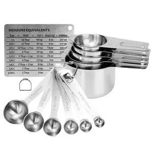 Measuring Cups and Spoons Set Heavy Duty 304 Metal Stainless Steel Measuring Cup Spoon Kitchen Gadgets for Cooking Baking (Set of 14) Measuring Cups and Spoons Set Heavy Duty 304 Metal Stainless Steel Measuring Cup Spoon Kitchen Gadgets for Cooking Baking (Set of 14)