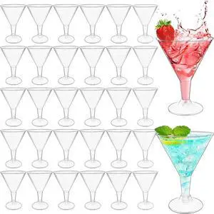 50 Pack Plastic Martini Glasses,7 oz Clear Disposable Cocktail Cups,Reusable Tall Stemmed Wine Shooter Glasses for Party Wine,Champagne,Margarita 50 Pack Plastic Martini Glasses,7 oz Clear Disposable Cocktail Cups,Reusable Tall Stemmed Wine Shooter Glasses for Party Wine,Champagne,Margarita