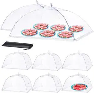 Food Covers for Outside - 2 Extra Large (40 x 25 in) & 6 Large (17 x 17 in) Food Tents/Food Covers for Outdoors Mesh Screen, Picnic Pool Party Supplies, Pop-Up and Collapsible Food Covers for Outside - 2 Extra Large (40 x 25 in) & 6 Large (17 x 17 in) Food Tents/Food Covers for Outdoors Mesh Screen, Picnic Pool Party Supplies, Pop-Up and Collapsible