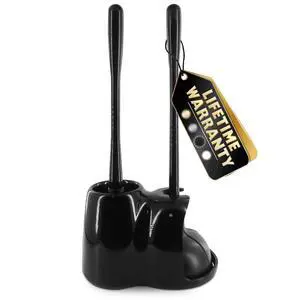 2-in-1 Black Toilet Brush and Plunger Set with Holder Compact Bathroom Cleaning Combo, Strong Rubber Plunger & Stiff Bristle Brush, Space-Saving Stand, Fits Most Standard Toilets, 9.3×6.3×15.2 inch 2-in-1 Black Toilet Brush and Plunger Set with Holder Compact Bathroom Cleaning Combo, Strong Rubber Plunger & Stiff Bristle Brush, Space-Saving Stand, Fits Most Standard Toilets, 9.3×6.3×15.2 inch