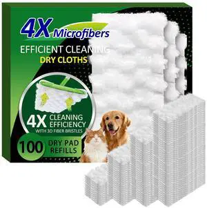 100 Dry Sweeping Cloths Compatible with Swiffer Sweeper Mop, Heavy Duty Dry Pads Refills, Cleaning Dust and Pet Hair, Disposable Pet Sweeper Mop Pads for All Purpose Multi Surface Floor Cleaning (100) 100 Dry Sweeping Cloths Compatible with Swiffer Sweeper Mop, Heavy Duty Dry Pads Refills, Cleaning Dust and Pet Hair, Disposable Pet Sweeper Mop Pads for All Purpose Multi Surface Floor Cleaning (100)