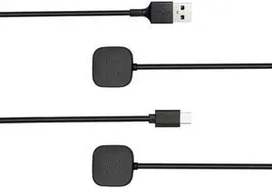 2-Pack Charger for Fitbit Sense/Sense 2 / Versa 3 / Versa 4, Magnetic Replacement Charging Cable Compatible with Fitbit Sense 1/2, USB Charging Cord for Versa 3/4 Smart Watch 100cm / 3.3ft 2-Pack Charger for Fitbit Sense/Sense 2 / Versa 3 / Versa 4, Magnetic Replacement Charging Cable Compatible with Fitbit Sense 1/2, USB Charging Cord for Versa 3/4 Smart Watch 100cm / 3.3ft