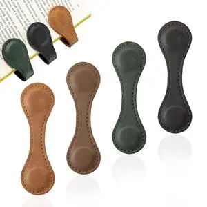 4 PCS Magnetic Leather Bookmarks | Anti-Loss Page Markers for Book Lovers Teachers Men Women | Elegant Gift Box (Light/Dark Brown, Vintage Green, Black) 4 PCS Magnetic Leather Bookmarks | Anti-Loss Page Markers for Book Lovers Teachers Men Women | Elegant Gift Box (Light/Dark Brown, Vintage Green, Black)