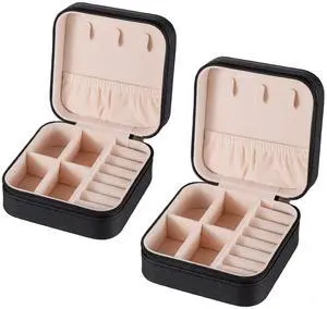 Travel Jewelry Case 2 Pack Mini Travel jewelry Box Portable Organizer Women Girls Gift Box for Rings Earrings Necklaces Bracelets Travel Jewelry Case 2 Pack Mini Travel jewelry Box Portable Organizer Women Girls Gift Box for Rings Earrings Necklaces Bracelets