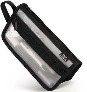 Grid Mesh Pencil Case with Handle and Zipper, Clear Double-layer Pencil Pouch Marker Pouch, Travel Makeup Bag, Cute Transparent Stationary Organizer Pen Bag for Adult Office College Grid Mesh Pencil Case with Handle and Zipper, Clear Double-layer Pencil Pouch Marker Pouch, Travel Makeup Bag, Cute Transparent Stationary Organizer Pen Bag for Adult Office College