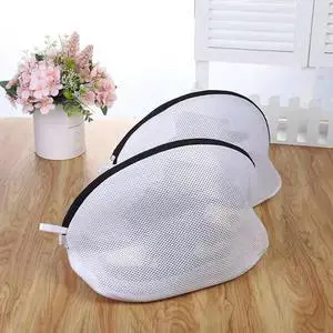 2Pcs Mesh Laundry Shoe Bag for Washing Machine, White with Black Trim, Protective Wash Bag (2) 2Pcs Mesh Laundry Shoe Bag for Washing Machine, White with Black Trim, Protective Wash Bag (2)