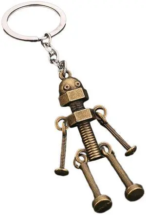 Vintage Mechanical Screw Robot Keychain Creative Movable Joint Robot Car Key Holder for Men Backpack Bags Wallet Pendant Vintage Mechanical Screw Robot Keychain Creative Movable Joint Robot Car Key Holder for Men Backpack Bags Wallet Pendant