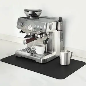 Coffee Mat - 12x19 Inch Black Countertop Mat - Absorbent, Hides Stains, Rubber Backed - Dish Drying Mat Fits Under Coffee Maker or Espresso Machine Coffee Mat - 12x19 Inch Black Countertop Mat - Absorbent, Hides Stains, Rubber Backed - Dish Drying Mat Fits Under Coffee Maker or Espresso Machine