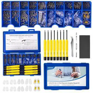 Upgraded All-in-One Magnetic Eyeglass Repair Tool Kit with Screws, Glasses Fixing Kit with Precision Screwdriver Set, Eyeglass Nose Pads and Tweezer for Travel, Gift, Christmas Upgraded All-in-One Magnetic Eyeglass Repair Tool Kit with Screws, Glasses Fixing Kit with Precision Screwdriver Set, Eyeglass Nose Pads and Tweezer for Travel, Gift, Christmas
